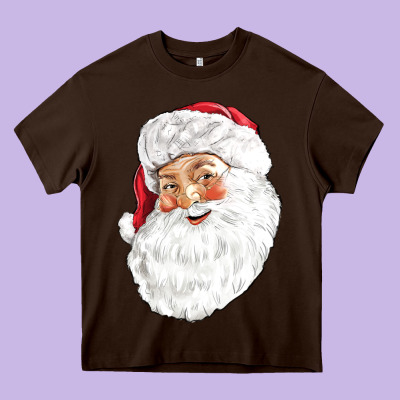 Santa Heavy Core Tee Designed By Nancycooperartshop