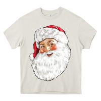 Cream Santa Heavy Core Tee - NancyCooperArtShop