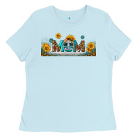 Baby Blue american football mom libbey glass Ladies Tee - BundleAndBundleShop