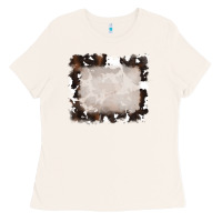 Bone cowhide frames background Ladies Tee - RanaPortraitStore