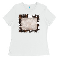White cowhide frames background Ladies Tee - RanaPortraitStore