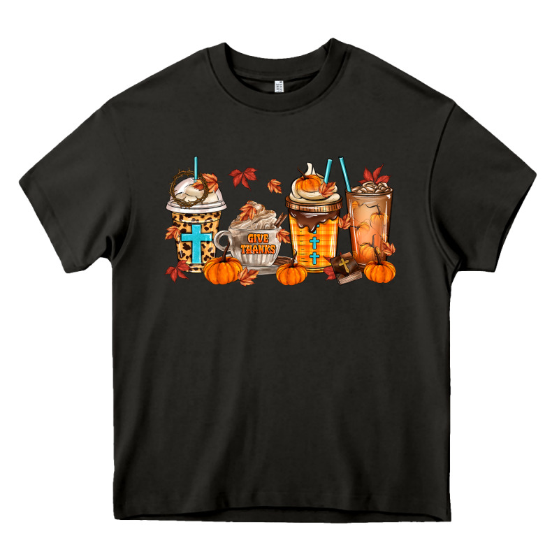 Give Thanks Coffee Cups Heavy Core Tee by MaliasSmallBusiness | Teevron