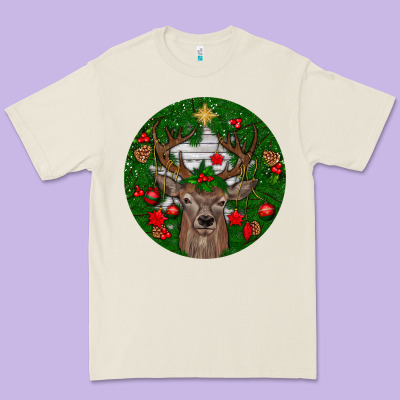 Deer Christmas Premium Tee Designed By Bundleandbundleshop