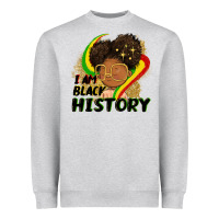 Heather Grey I am black history Heavyweight Sweatshirt - FaDigitalArtStudio