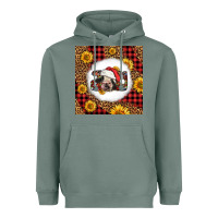 Sage joy christmas cow Heavyweight Hoodie - LillyAllenDesigns