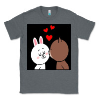 Charcoal Heather brown bear cony bunny rabbit the kiss Classic Tee - tuanDangUi