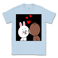 Dusty Blue brown bear cony bunny rabbit the kiss Classic Tee - tuanDangUi