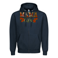 Navy mama cita Zipper Hoodie - BundleAndBundleShop
