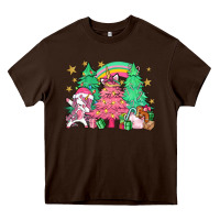 Chocolate Brown Unicorn Christmas trees Heavy Core Tee - NancyCooperArtShop