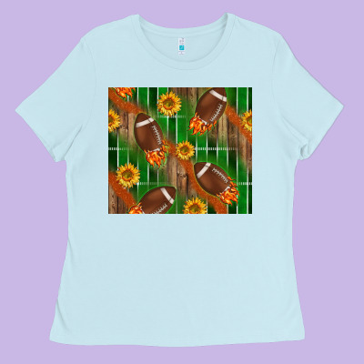 American Football With Sunflower Tumbler Ladies Tee Designed By Bundleandbundleshop