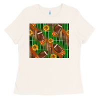 Bone american football with sunflower tumbler Ladies Tee - BundleAndBundleShop