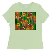 Matcha american football with sunflower tumbler Ladies Tee - BundleAndBundleShop