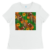 White american football with sunflower tumbler Ladies Tee - BundleAndBundleShop