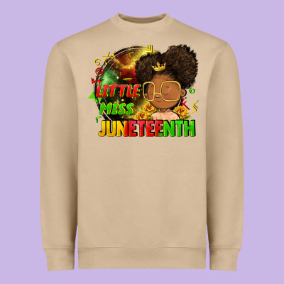 Little Miss Juneteenth Heavyweight Sweatshirt Designed By Fadigitalartstudio