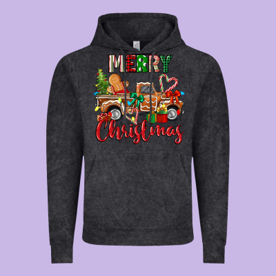 Merry Christmas Gingerbread Truck Vintage Hoodie Designed By Texasbilliewilder