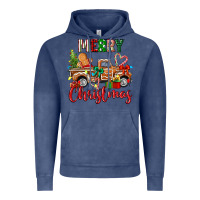 Vintage Denim merry christmas gingerbread truck Vintage Hoodie - texasbilliewilder