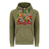 Vintage Olive merry christmas gingerbread truck Vintage Hoodie - texasbilliewilder