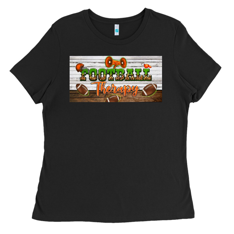 Football Therapy License Plate Ladies Tee by BundleAndBundleShop | Teevron
