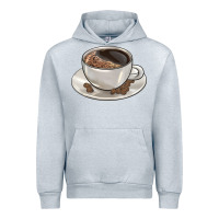 Heather Grey coffee  americano Urban Hoodie - BarkalooDesign