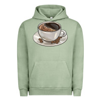 Pigment Oil Green coffee  americano Urban Hoodie - BarkalooDesign