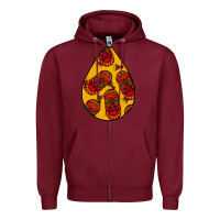 Burgundy african masks teardrop  5 Zipper Hoodie - BundleAndBundleShop