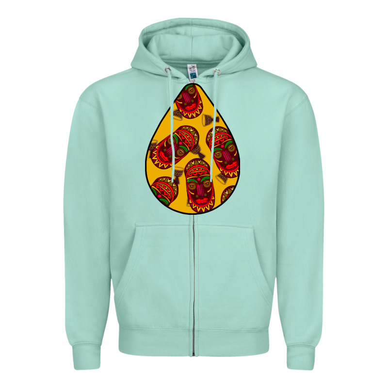 African Masks Teardrop  5 Zipper Hoodie by BundleAndBundleShop | Teevron