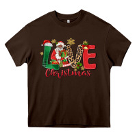 Chocolate Brown love christmas black santa Heavy Core Tee - MaliasSmallBusiness