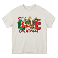 Cream love christmas black santa Heavy Core Tee - MaliasSmallBusiness