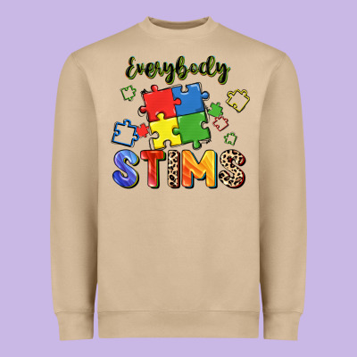 Everybody Stims Heavyweight Sweatshirt Designed By Fadigitalartstudio