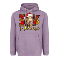 Lavender joy to the world christmas cow Heavyweight Hoodie - LillyAllenDesigns
