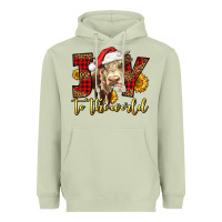 Matcha joy to the world christmas cow Heavyweight Hoodie - LillyAllenDesigns