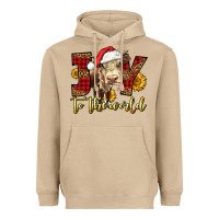 Mushroom joy to the world christmas cow Heavyweight Hoodie - LillyAllenDesigns