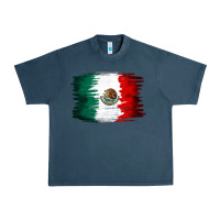 Midnight Navy Mexican flag Urban Heavy Tee - NancyCooperArtShop