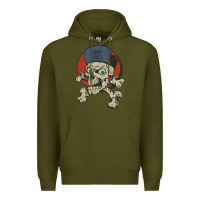 Army Green skate rags skull & crossbones Premium Hoodie - tuanDangUi