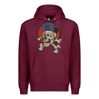 Burgundy skate rags skull & crossbones Premium Hoodie - tuanDangUi