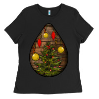 Black christmas  teardrop Ladies Tee - BundleAndBundleShop