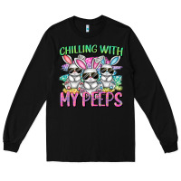 Black chilling with my peeps easter bunnies cowgirl cowg Long Sleeve Tee - CowGirlArtShop