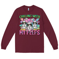 Burgundy chilling with my peeps easter bunnies cowgirl cowg Long Sleeve Tee - CowGirlArtShop