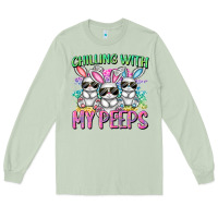 Matcha chilling with my peeps easter bunnies cowgirl cowg Long Sleeve Tee - CowGirlArtShop