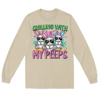 Mushroom chilling with my peeps easter bunnies cowgirl cowg Long Sleeve Tee - CowGirlArtShop