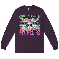 Plum chilling with my peeps easter bunnies cowgirl cowg Long Sleeve Tee - CowGirlArtShop
