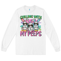 Chilling With My Peeps Easter Bunnies Cowgirl Cowg Long Sleeve Tee | Teevron