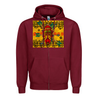 Burgundy african mask tumbler Zipper Hoodie - BundleAndBundleShop