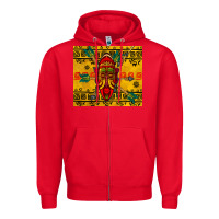 Red african mask tumbler Zipper Hoodie - BundleAndBundleShop