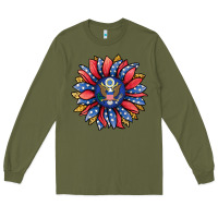Army Green american sunflower Long Sleeve Tee - Jasminsmagicworld