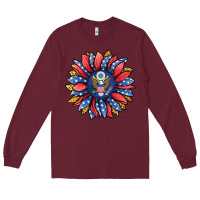 Burgundy american sunflower Long Sleeve Tee - Jasminsmagicworld