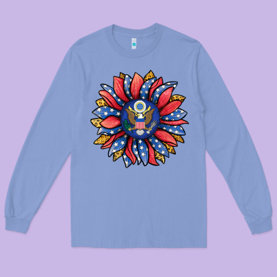 American Sunflower Long Sleeve Tee Designed By Jasminsmagicworld