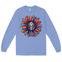 Colony Blue american sunflower Long Sleeve Tee - Jasminsmagicworld
