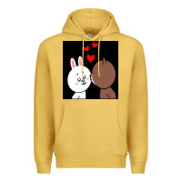 Antique Gold brown bear cony bunny rabbit the kiss Premium Hoodie - tuanDangUi