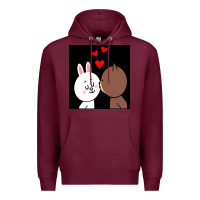 Burgundy brown bear cony bunny rabbit the kiss Premium Hoodie - tuanDangUi